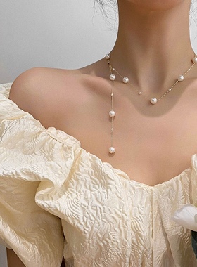 韩小众设计仙女风珍珠项链