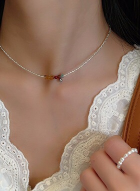 天然石碎银项链 轻奢小众高级感 温柔气质通勤百搭choker