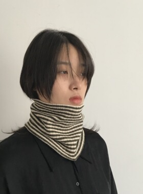 条纹脖套发带头巾凹造型保暖防风