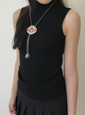 三环路蒙古风抽绳项链