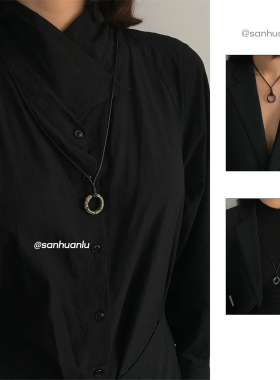 三环路圆环天然石蜡绳项链