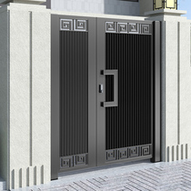 Brief Aluminum Alloy Courtyard Gate Light Extravaganza VILLA GARDEN DOOR STAINLESS STEEL COUNTRYSIDE ENTRANCE PATIO CUSTOM