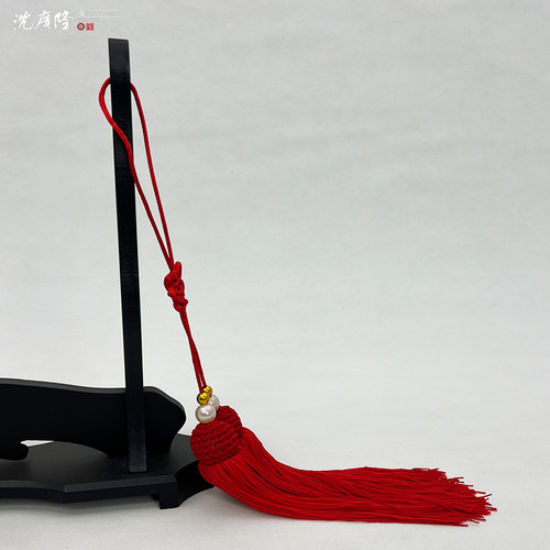 沈广隆剑穗高档吉祥短穗武术剑宝剑穗子太极剑长穗红流苏手工配件 - 图1
