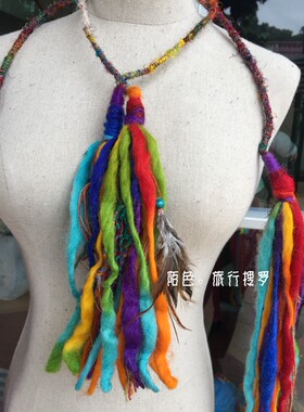 尼泊尔羊毛毡波西米亚发箍脏辫