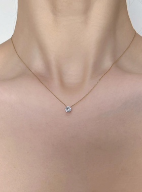 不掉色6爪钻吊坠项链钛钢镀18K金