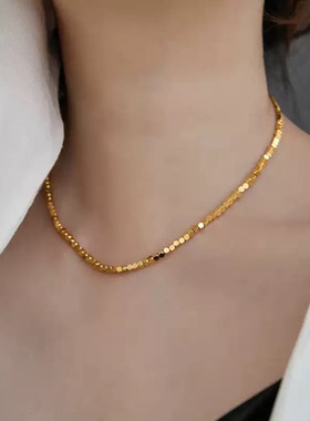 镀18K金碎银子项链女金店同款