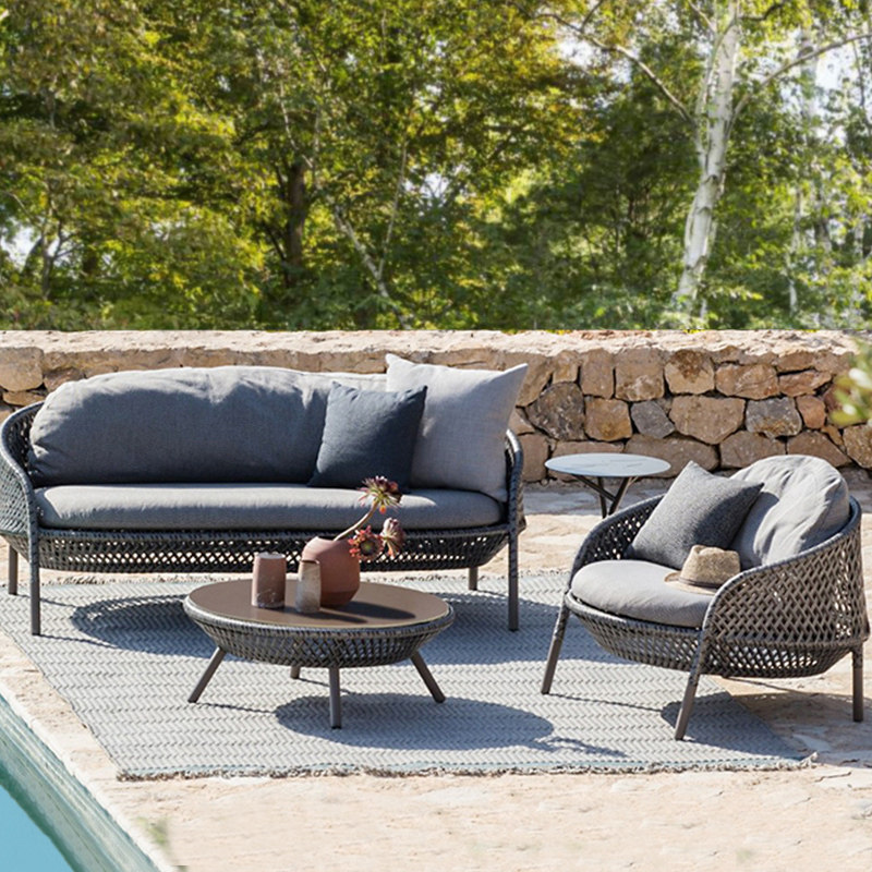 北欧户外庭院藤沙发双人藤编沙发组合室外民宿藤椅茶几防水藤家具,淘宝优惠券,粉丝福利购,淘宝优惠卷