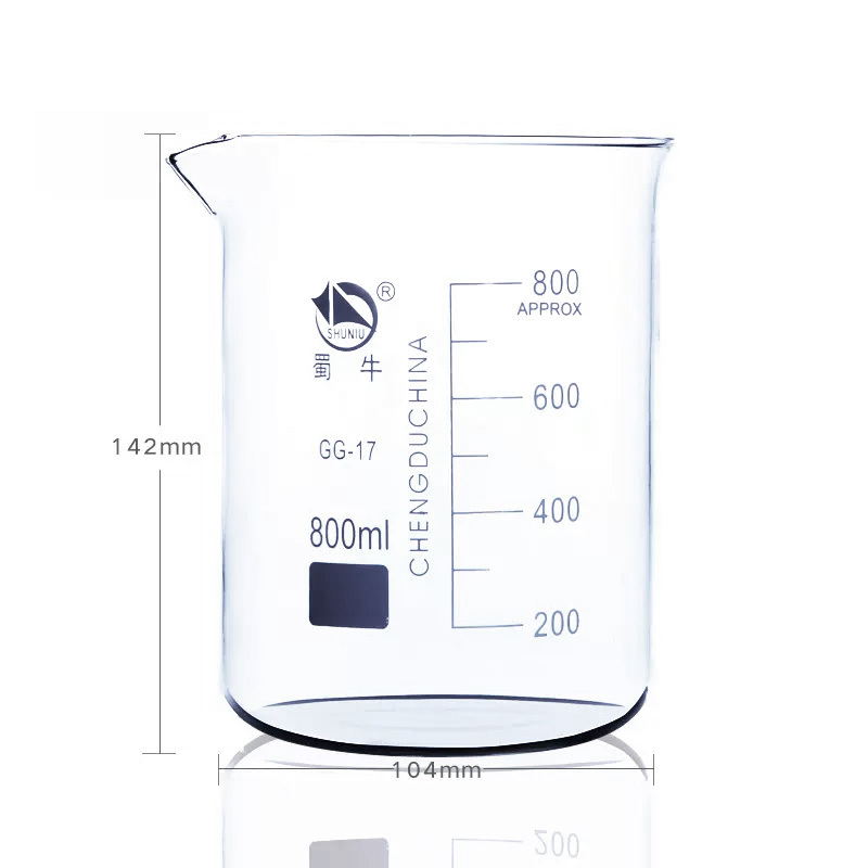 蜀牛玻璃低型烧杯600/800/1000mL/2000mL烧玻刻度璃杯GG-17耐高温 - 图3