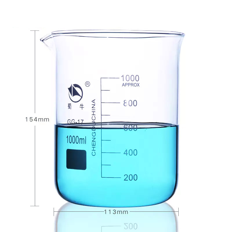 蜀牛玻璃低型烧杯600/800/1000mL/2000mL烧玻刻度璃杯GG-17耐高温 - 图1