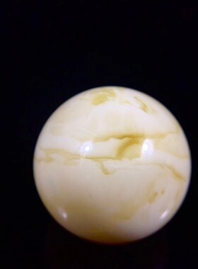 天然俄料蜜蜡单珠圆珠 瓷白级白花蜜圆珠 多宝手串文玩佛珠菩提珠