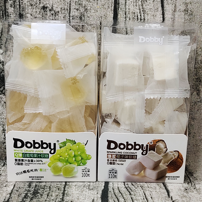 Dobby哆比Q弹复原果汁糖果芒果白葡萄白桃陈皮椰子草莓网红休闲零 - 图0