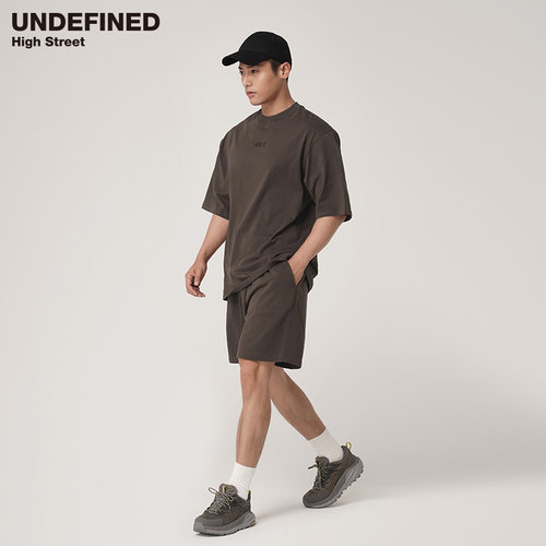 UNDEFINED HIGH STREET潮牌简约大地色系纯色美式五分运动短裤 - 图1