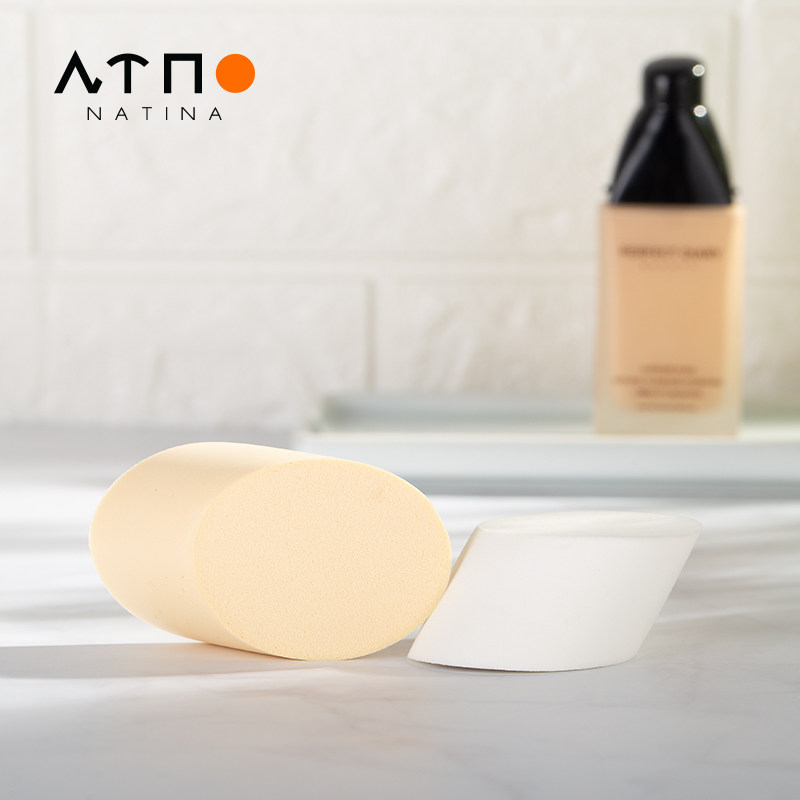 【2个装】NTN娜缇奈化妆粉扑斜切圆柱形气垫粉扑干湿二用化妆海绵,淘宝优惠券,粉丝福利购,淘宝优惠卷