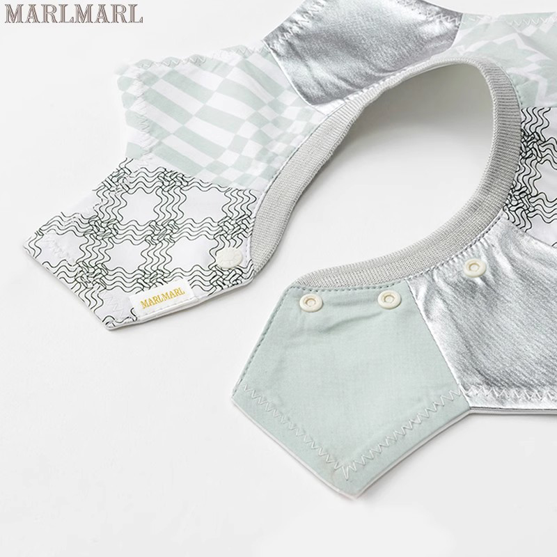 MARLMARL口水巾围嘴围兜纯棉婴儿宝宝新生儿满月周岁礼物grid_C05 - 图2