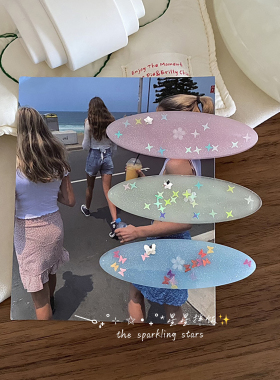 星星水钻醋酸刘海鸭嘴夹