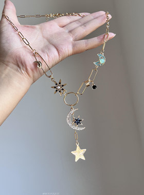 【星月神话】早秋新款星月流苏项链高级感小众设计锁骨链毛衣链女