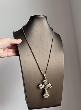 重工大十字架吊坠项链哥特暗黑少女Y2K亚潮配饰lolita甜酷毛衣链