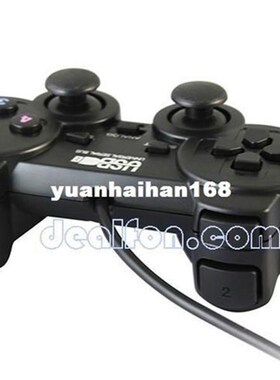 USB Double Shock PC Computer Wired Game Controller Joystick