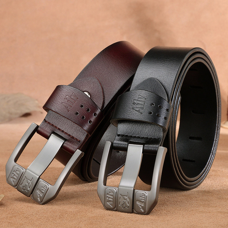 男士真皮皮带针扣腰带2026年新款休闲百搭款潮流高档男款裤带牛皮
