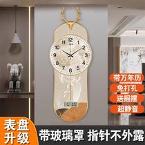 Net red hanging bell mute combined decorative clock free of punch Wanyear calendar modern fashion creative clock bedroom hanging table
