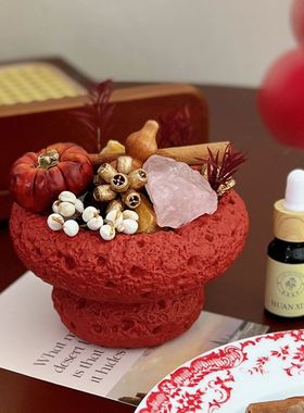 聚宝盆香薰晶石扩香石摆件招财聚财生财客厅卧室内家用生日礼物