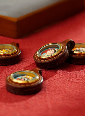 唐卡吊坠藏式擦擦扎基拉姆立体绿度母皮雕唐卡黄财文殊吊坠擦擦