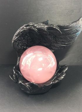 水晶球底座托首饰饰品收纳盒天使贝壳羽毛创意工艺品树脂摆件