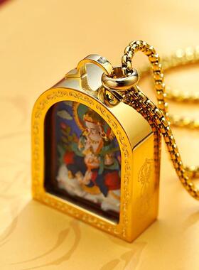 手绘唐卡擦擦五爷绿度母药师黄财吊坠扎基拉母藏式手绘唐卡擦擦