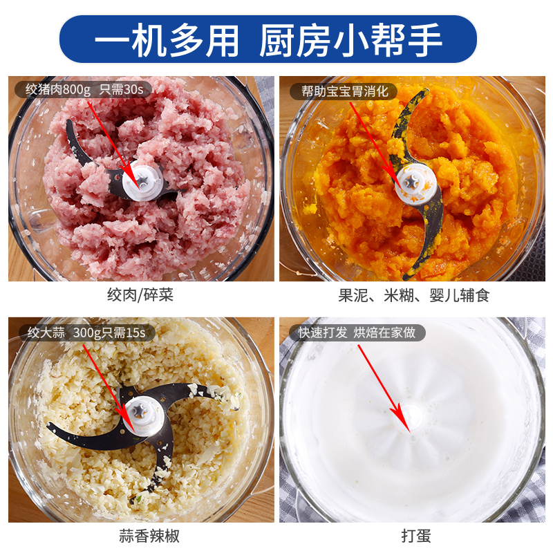 摩飞绞肉机家用小型电动多功能绞馅机魔飞料理机商用碎饺肉搅拌机-图1