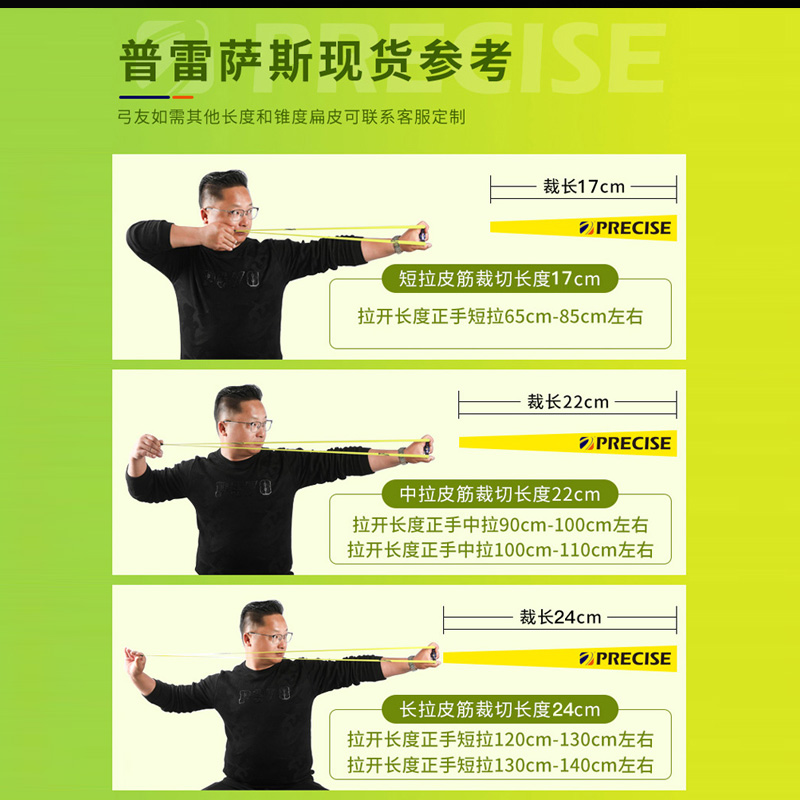 普雷萨斯劲普系列扁皮筋弹弓皮筋暴力耐磨无架定制宽皮筋组有架 - 图3