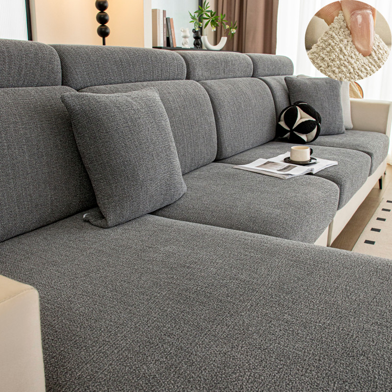 2025雪尼尔浴帽式沙发套罩全包万能头枕靠背巾坐垫卡其纯色梳化笠,淘宝优惠券,粉丝福利购,淘宝优惠卷