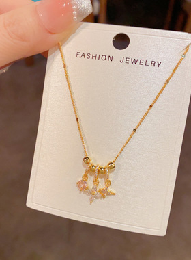 轻奢小众超闪镶钻芒星锁骨链