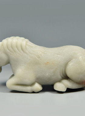 灰芙蓉特色把件寿山石马牛