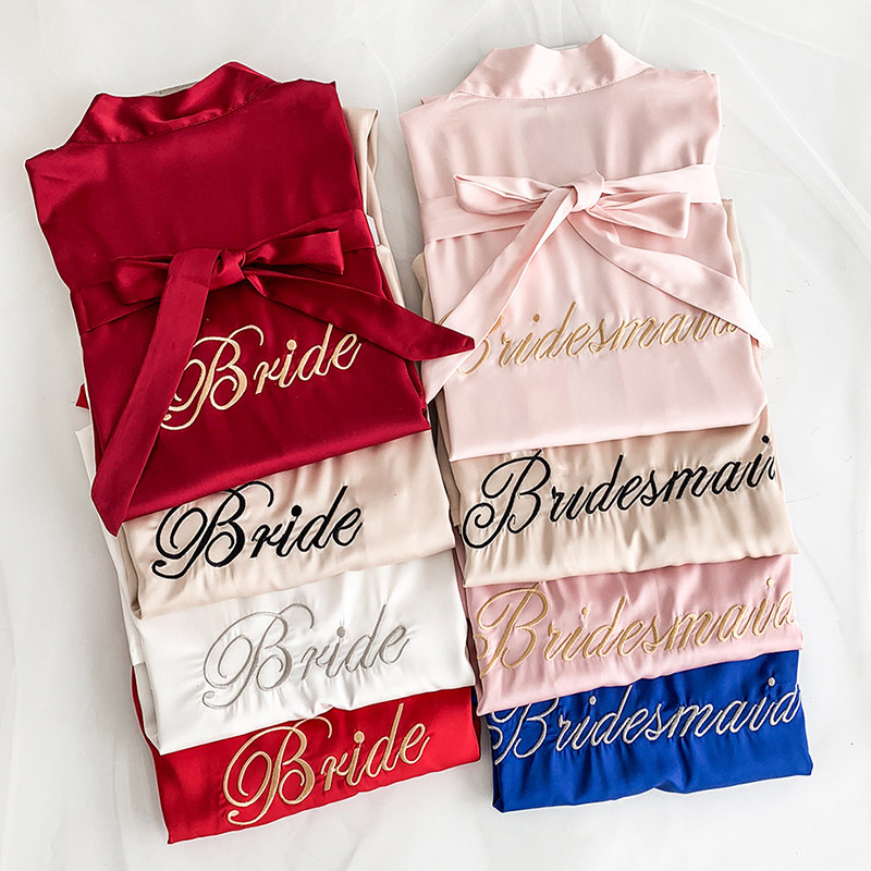 新娘红色睡袍婚礼结婚定制闺蜜晨袍 魅力宝贝店睡袍/浴袍