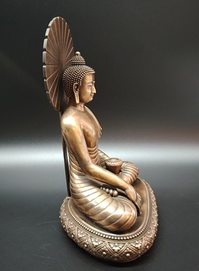 紫铜藏传密宗迦叶释迦牟尼佛像七寸家居工艺品摆件佛像25岁等身佛