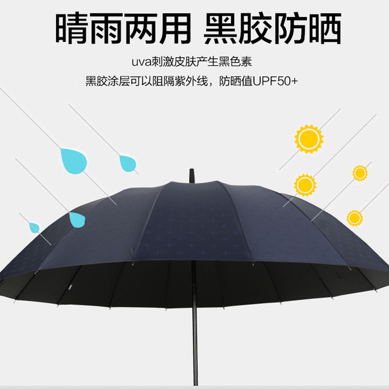 新品天堂伞半自动加大固黑胶防晒遮阳晴雨两用伞直杆长柄雨伞男女