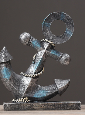 复古树脂船锚模型创意家居咖啡厅