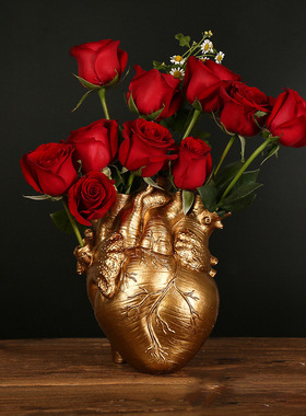 爆款新款纹路心脏花瓶花插家庭