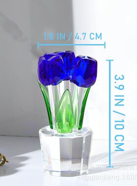 郁金香水晶创意工艺品摆件家居