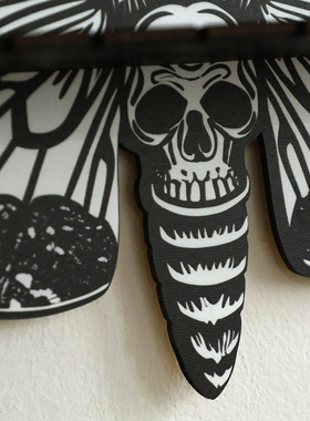 跨境新品木质镂空飞蛾形状水晶墙壁置物架简约家居卧室装饰工艺品