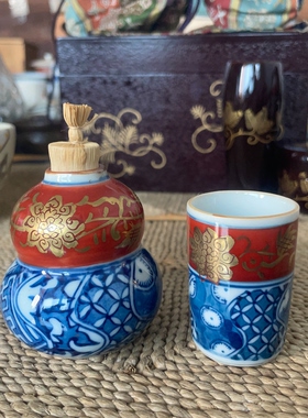 日本制 茶道具 利休茶箱 千利休 茶碗 茶枣 茶筅桶  巾筒2-299