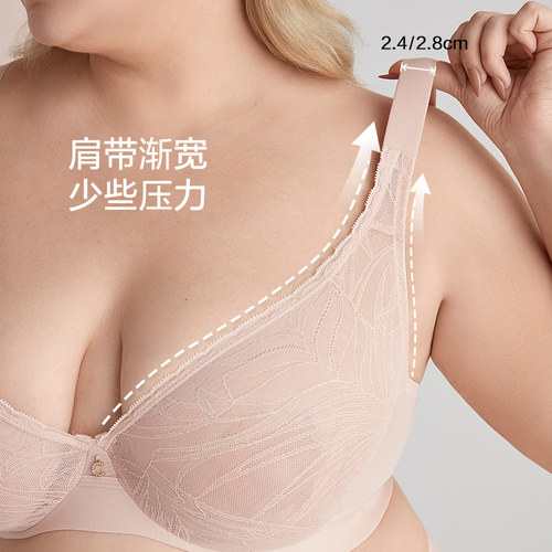 【创意减杯】Comfit大胸显小内衣女大码大杯蕾丝薄款文胸CB0930 - 图3
