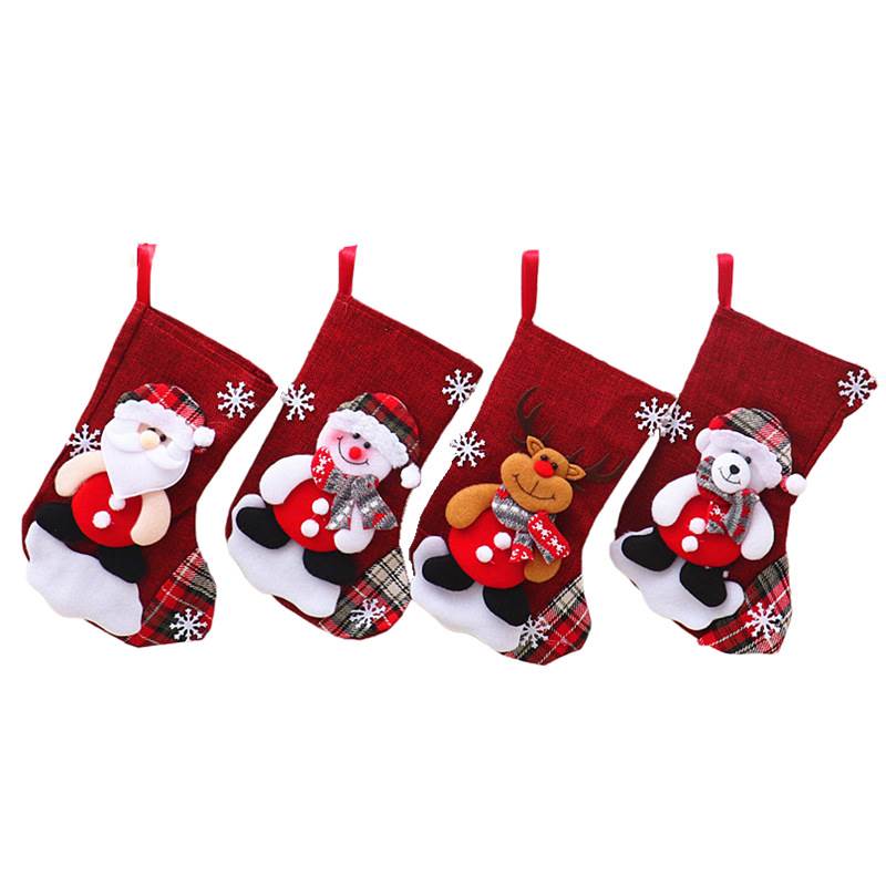 Christmas Candy Bag Decoration Santa Claus Snowman Socks-图3