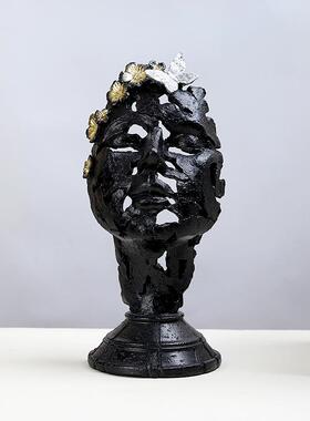 家居抽象人脸面具摆件树脂美式