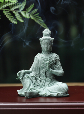 水月观音僧佛像小摆件装饰品摆设