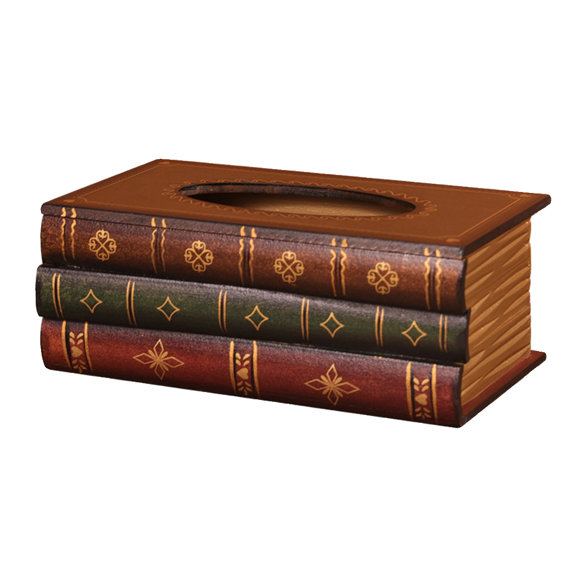 美式木质复古书本纸巾盒桌面纸抽盒创意抽纸筒轻奢纸巾桶餐巾盒子,淘宝优惠券,粉丝福利购,淘宝优惠卷