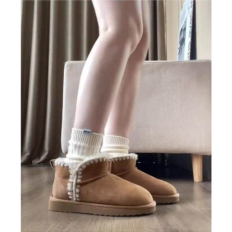 棕色雪地靴女冬季加绒加厚棉鞋保暖雪地棉短筒棉靴防滑平底面包鞋,淘宝优惠券,粉丝福利购,淘宝优惠卷