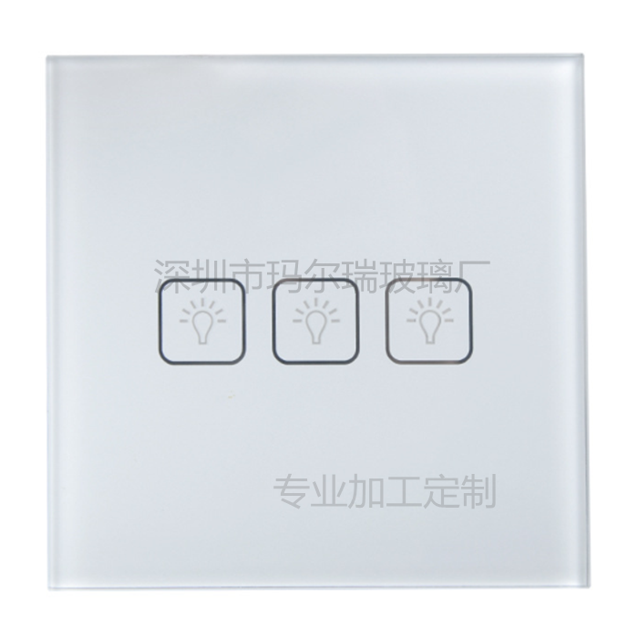 2mm钢化玻璃定做 1mm面板玻璃加工 86标准开关玻璃库存白片销售-图1