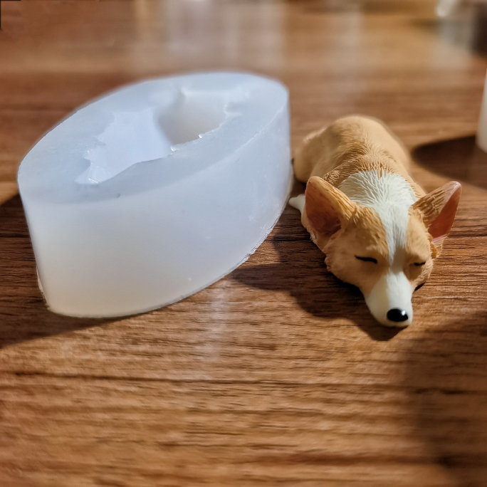 柯基犬硅胶模具 狗狗 卡通动物 食品级硅胶 烘焙 巧克力 粘土树脂