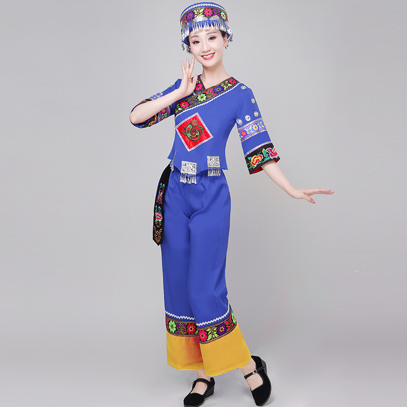纳澜彩旗舰店少数民族服装土家族民族女舞蹈服云南苗族彝族七月火把节演出服3